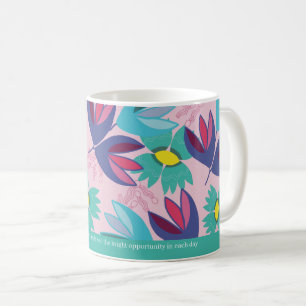 individuelle Blumen-Quote grün modern Crocus femin Kaffeetasse