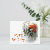 Individuelle Bouquet Digital Art Geburtstag Postka Postkarte (Stehend Vorderseite)
