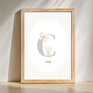 Individuelle Buchstabe C-Nursery-Wandkunst - Baby- Poster