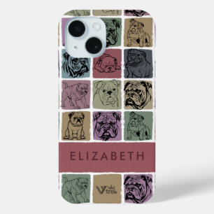 Individuelle Bulldogge Florale Kunst Boho Haustier Case-Mate iPhone Hülle