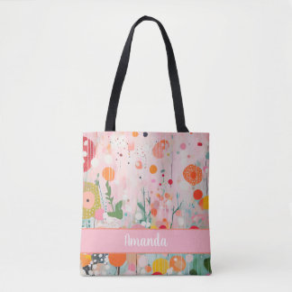 individuelle bunt-farbige Blume akrylfarbener Stil Tasche