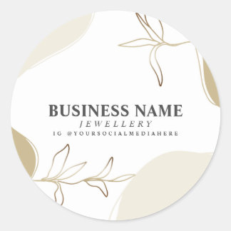 Individuelle Business Sand & Khaki Produktverpacku Runder Aufkleber