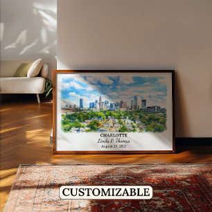 Individuelle Charlotte Wandkunst, North Carolina P Poster