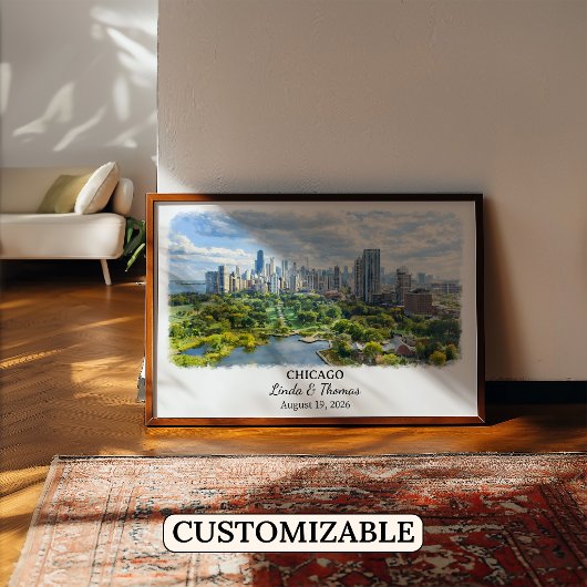 Individuelle Chicago Wandkunst, Illinois Poster
