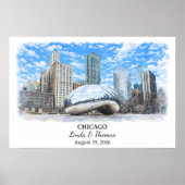 Individuelle Chicago Wandkunst, Illinois Poster (Vorne)