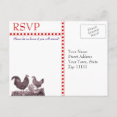 Individuelle Chicken GRILLEN UAWG Response Card Einladungspostkarte (Rückseite)