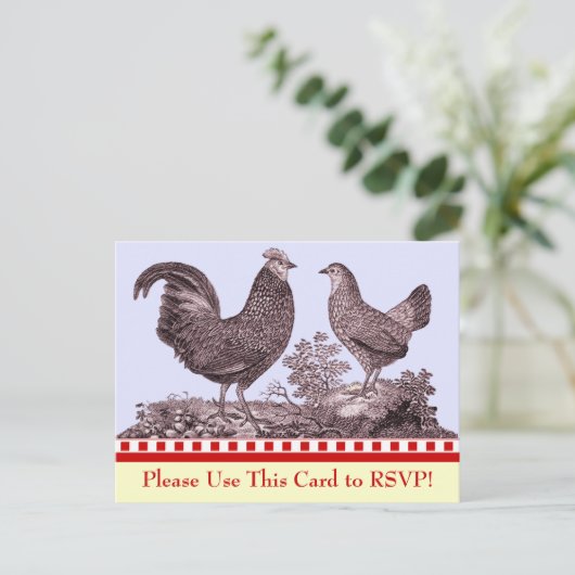 Individuelle Chicken GRILLEN UAWG Response Card Einladungspostkarte (Stehend Vorderseite)