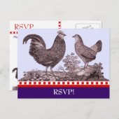 Individuelle Chicken GRILLEN UAWG Response Card Einladungspostkarte (Vorne/Hinten)