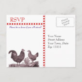 Individuelle Chicken GRILLEN UAWG Response Card Einladungspostkarte (Rückseite)