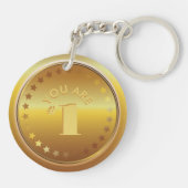 Individuelle Classic Gold Medaille. Du bist Nummer Schlüsselanhänger (Rückseite)
