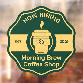 Individuelle Coffee Shop jetzt buchen Fensteraufkleber (Blatt 2)