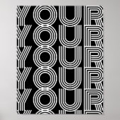 Individuelle coole Typografie Schwarzer Text Desig Poster (Vorne)