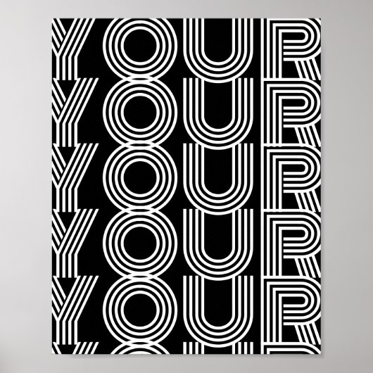 Individuelle coole Typografie Schwarzer Text Desig Poster (Vorne)