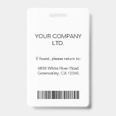 Individuelle Corporate Employee Foto ID Card Ausweis (Rückseite)