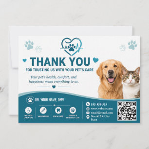 Individuelle Dankeskarten für Tierärzte mit QR-Cod Dankeskarte
