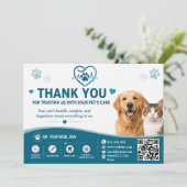 Individuelle Dankeskarten für Tierärzte mit QR-Cod Dankeskarte (Stehend Vorderseite)