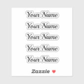 Individuelle dein Name Text Vorlage Aufkleber (Blatt)