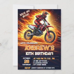 Individuelle digitale Motocross Dirt Bike Geburtst Einladung