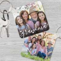 Individuelle Doppelseitenfamilie Oma Zwei Fotos