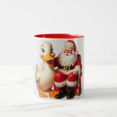 Individuelle Ducky Weihnachts-Tasse Zweifarbige Tasse (Mittel)