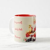 Individuelle Ducky Weihnachts-Tasse Zweifarbige Tasse (Vorderseite Links)