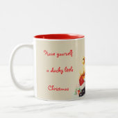 Individuelle Ducky Weihnachts-Tasse Zweifarbige Tasse (Links)