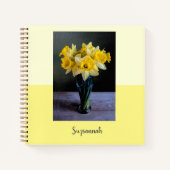 Individuelle, dynamische Daffodils Vase Still Life Notizblock (Vorderseite)