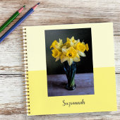 Individuelle, dynamische Daffodils Vase Still Life Notizblock