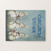 Individuelle EASTER Bunnies Vintag rustikal Puzzle (Horizontal)