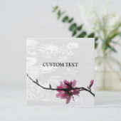 Individuelle Einladung für asiatische Blumen (Stehend Vorderseite)