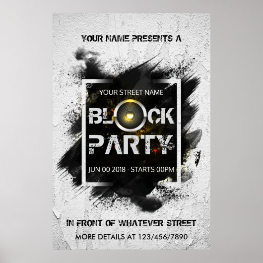 Individuelle Einladung für BlockParty Poster (Vorne)