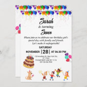 Individuelle Einladung zum Geburtstag mit farbenpr (Vorne/Hinten)