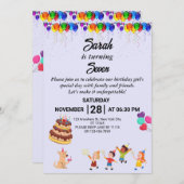 Individuelle Einladung zum Geburtstag mit farbenpr (Vorne/Hinten)