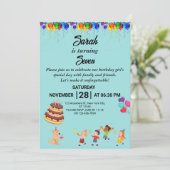 Individuelle Einladung zum Geburtstag mit farbenpr (Stehend Vorderseite)