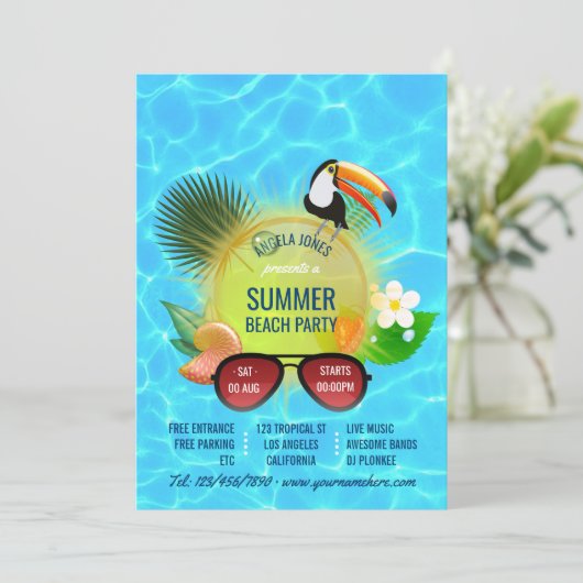 Individuelle Einladung zum Summer Beach Party (Stehend Vorderseite)