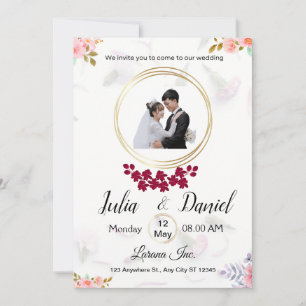 Individuelle Einladung zur Hochzeit mit Couple Pic