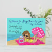 Individuelle Einladungen für das Beach Party (Stehend Vorderseite)