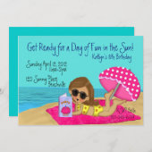 Individuelle Einladungen für das Beach Party (Vorne/Hinten)