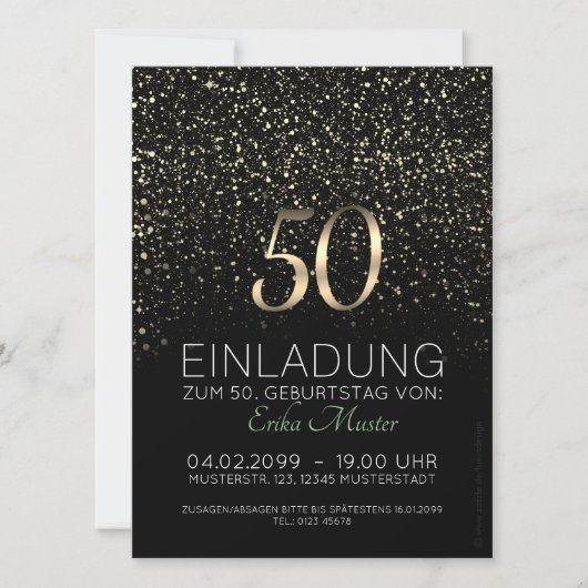 Individuelle Einladungskarten 50. Geburtstag (Vorderseite)