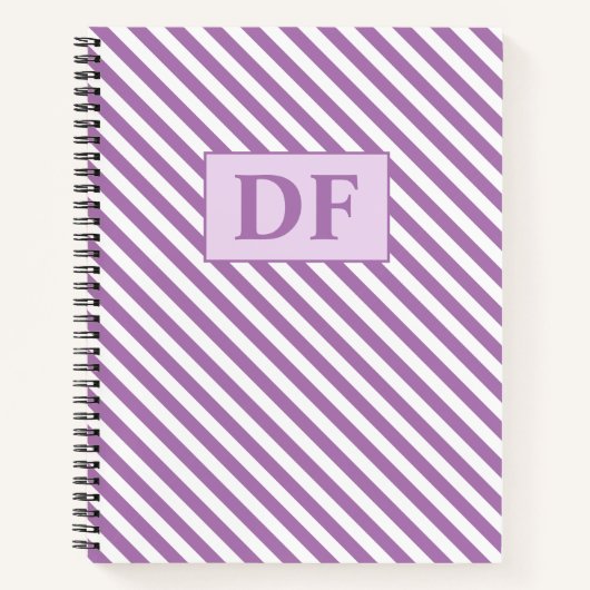 Individuelle Einstiegsmodelle für Lila/weiße Strei Notizblock (Vorderseite)