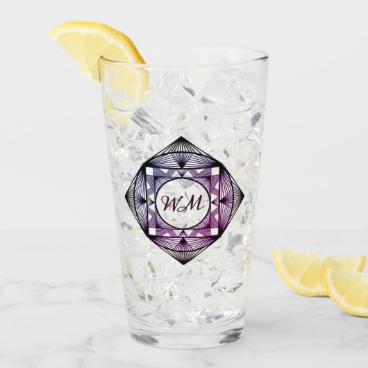 Individuelle Eintritte Eleganter Lila Chic Art Dec Glas (Vorderseite Ice)