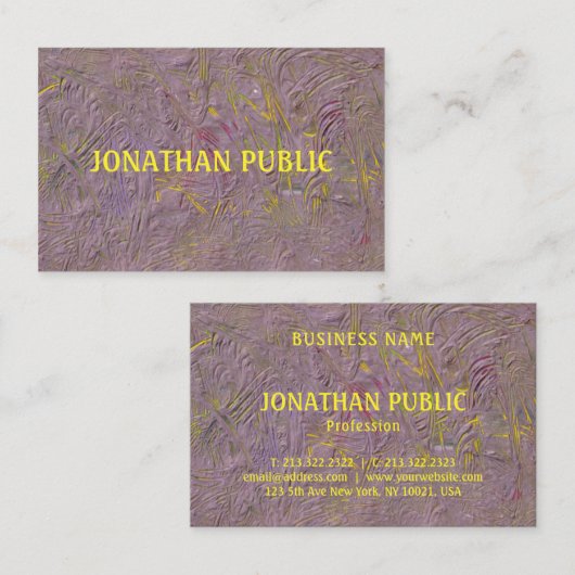Individuelle Elegante Moderne Abstrakte Kunstvorla Visitenkarte (Vorne/Hinten)