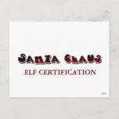 Individuelle Elf-Zertifizierung Feiertagspostkarte (Rückseite)