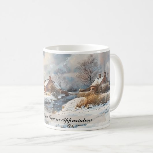 Individuelle englische Landschaft Winterlandschaft Kaffeetasse (VorderseiteRechts)