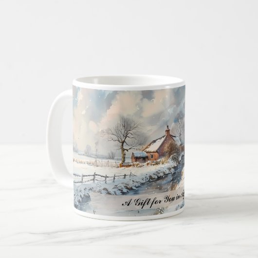 Individuelle englische Landschaft Winterlandschaft Kaffeetasse (Vorderseite Links)