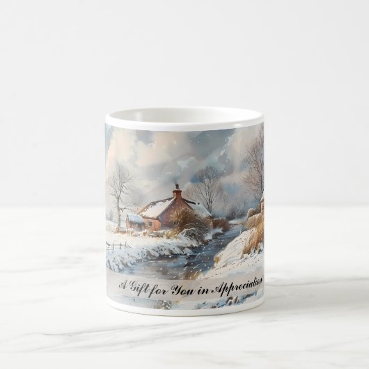Individuelle englische Landschaft Winterlandschaft Kaffeetasse (Mittel)