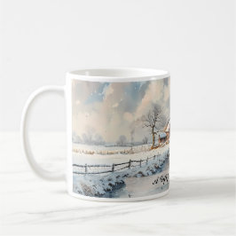 Individuelle englische Landschaft Winterlandschaft Kaffeetasse