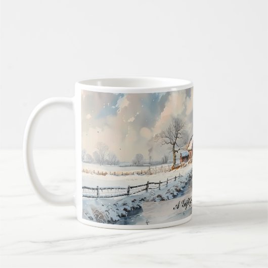 Individuelle englische Landschaft Winterlandschaft Kaffeetasse (Links)