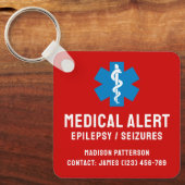 Individuelle Epilepsie-Notfall-Essentials Schlüsselanhänger (Vorderseite)