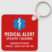 Individuelle Epilepsie-Notfall-Essentials Schlüsselanhänger (Rückseite)